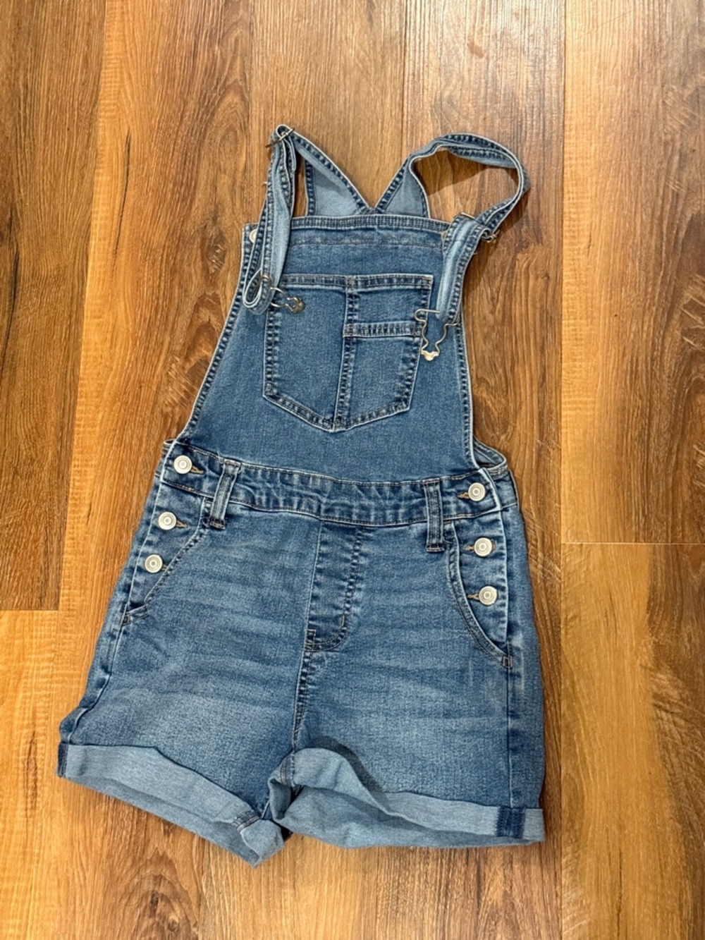 Girls youth Denim Short Overalls - Blue